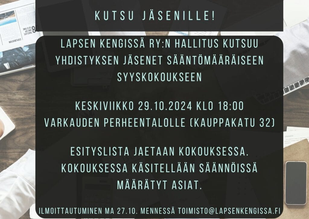 kutsu syyskokoukseen